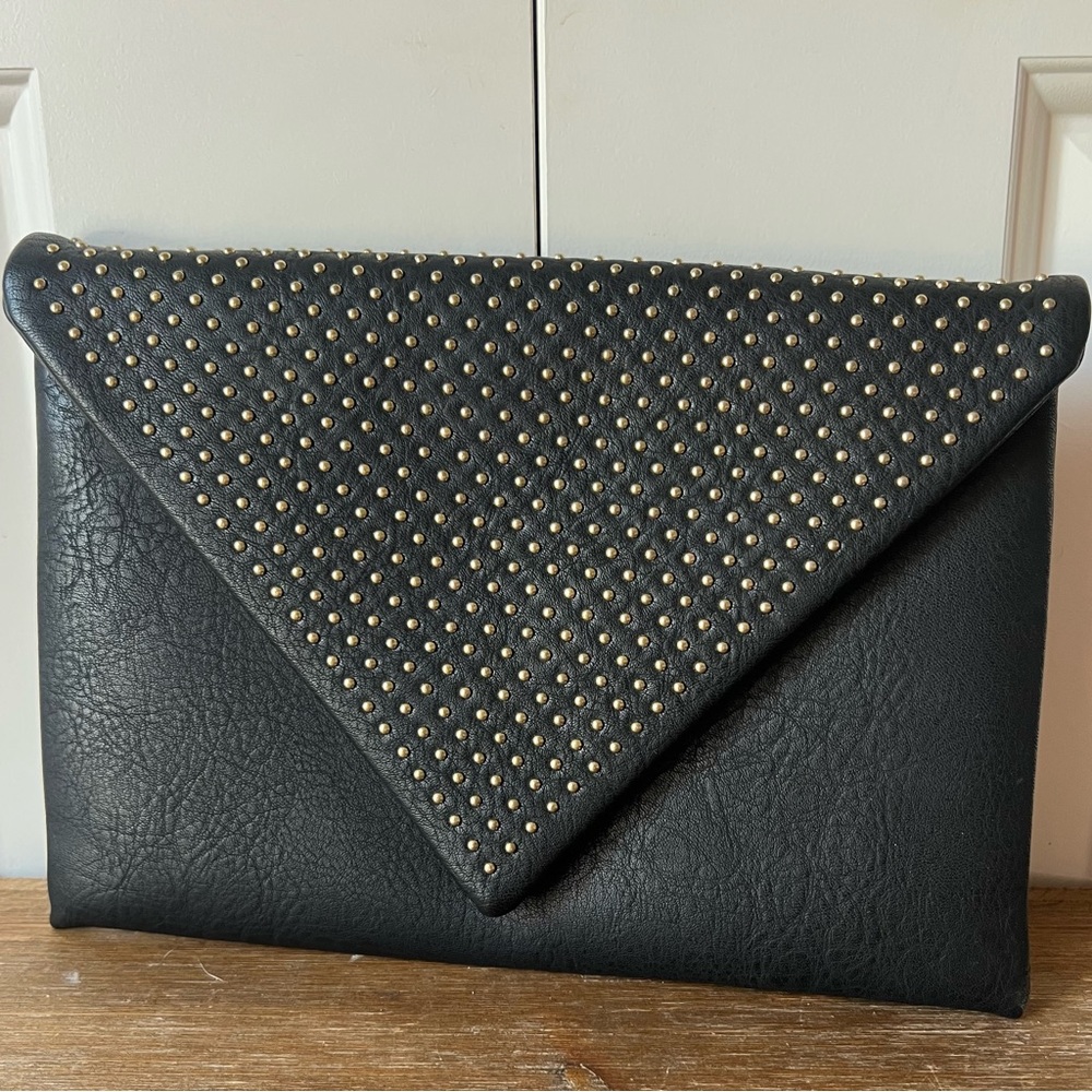 NWOT Urban Expressions Laine Clutch in Black with Gold Studs